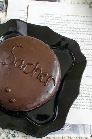 Sachertorte - chocolate cakeの写真素材