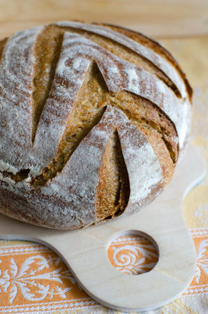 Wheat sourdough homemade bread with barley flour