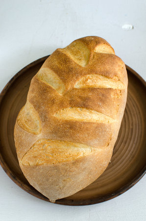 Homemade wheat bread on sourdough and yeast