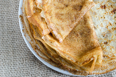 Homemade pancakes with buttermilk on Shrovetideの写真素材