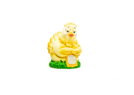 Yellow Chicken Easter Egg on White backgroudの写真素材