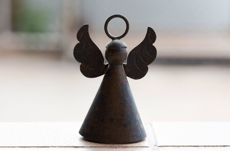 Decration steel christmas angle on isolatedの写真素材