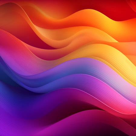 Abstract orange gradient fluid wave background wallpaper AI Generated Imageの素材