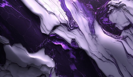 Abstract white and liquid purple color marble texture AI Generated imageの素材