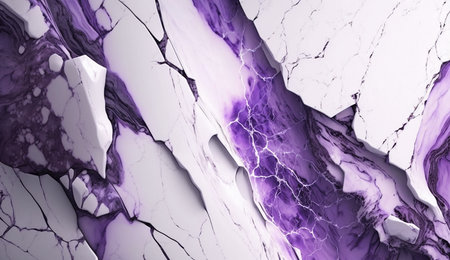 Abstract white and liquid purple color marble texture AI Generated imageの素材