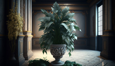 Angels interior room decor indoor plant design AI Generated imageの素材