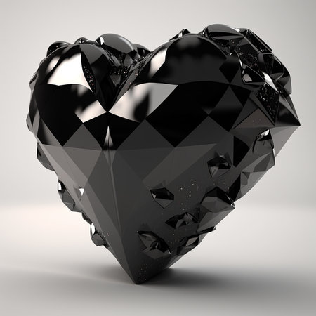 Beautiful black color diamond stone white background AI Generated imageの素材