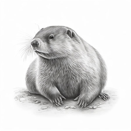 Pencil sketch artwork beaver animal drawing AI Generated Artの素材