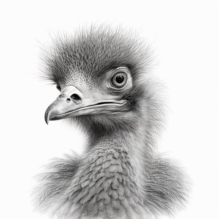 Pencil sketch artwork emu animal drawing AI Generated Artの素材