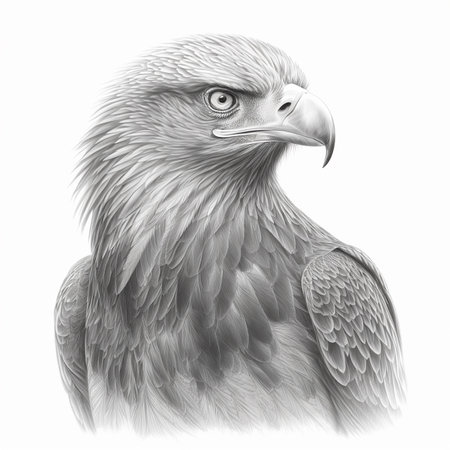 Pencil sketch artwork cute eagle drawing AI Generated Artの素材