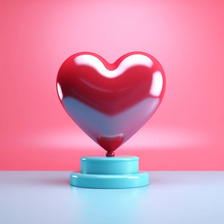 3d love heart shape super images AI Generated artの素材