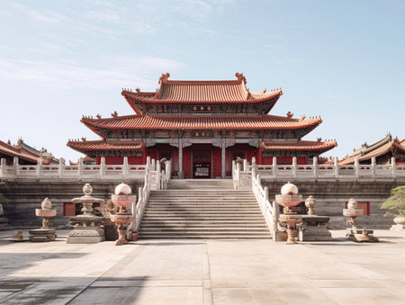 Ancient chinese culture architecture special temple picture AI Generated Imageの素材