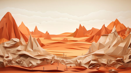 Abstract desert mountain landscape pastel background AI Generated Imageの素材