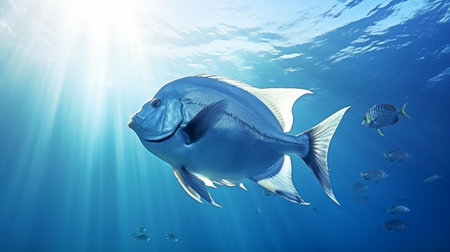 Atlantic spadefish coral reef underwater swimming picture AI Generated Imageの素材