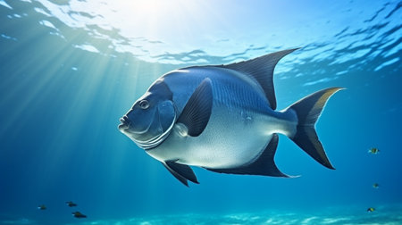 Atlantic spadefish coral reef underwater swimming picture AI Generated Imageの素材