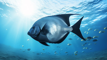 Atlantic spadefish coral reef underwater swimming picture AI Generated Imageの素材