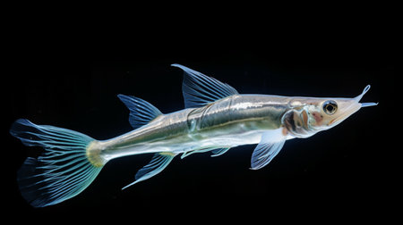 Barracudas fish swimming fresh underwater pictures AI Generated Imageの素材