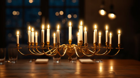 Beautiful antique candlestick chandelier holder picture AI Generated Imageの素材