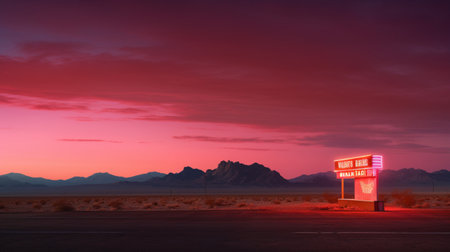 Beautiful neon desert.landscape scenery nature wallpaper AI Generated Imageの素材