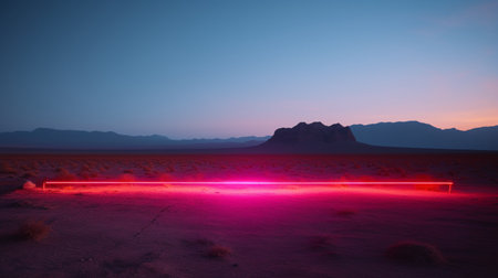 Beautiful neon desert.landscape scenery nature wallpaper AI Generated Imageの素材