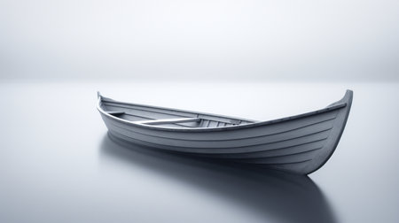 Beautiful wooden boat on water scenery picture AI Generated Imageの素材