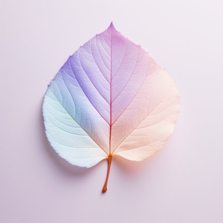 Beautiful pastel pink colour autumn leaves photography AI Generated Imageの素材