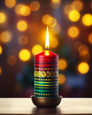 Christmas kwanzaa holiday decor candle images AI Generated Imageの素材