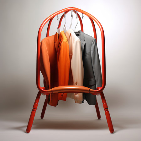 Clothing hanger chair pile stock photos Ai generated artの素材