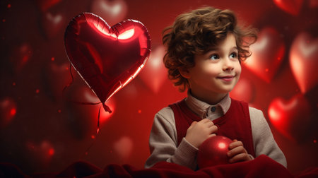 Happy valentines day romantic couple studio photography AI Generated Imageの素材