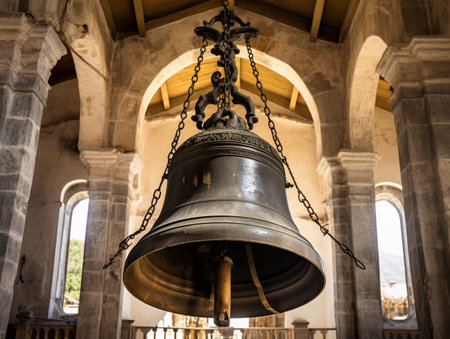 Medieval church big bell cathedral picture AI Generated Imageの素材