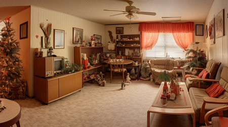 Old traditional rustic christmas living room ideas images AI Generated Imageの素材