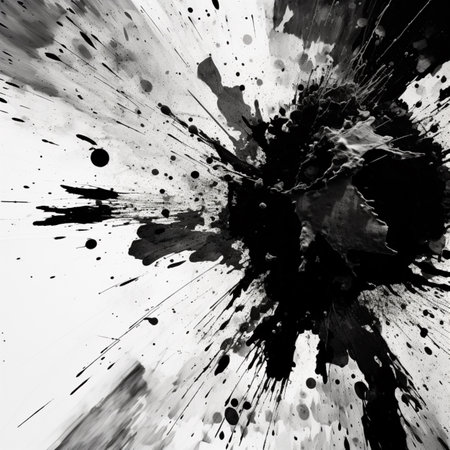 Black abstract fantasy texture art white background AI Generated Imageの素材