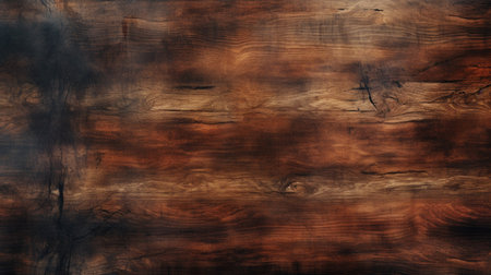 Dark brown wood watercolor planks texture background AI Generated Imageの素材