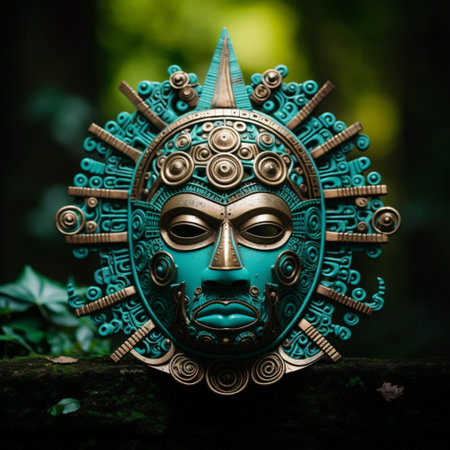 Realistic aztec mask made native photography image Ai generated artの素材