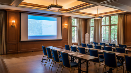 Video conferencing presentation screen room picture AI Generated artの素材