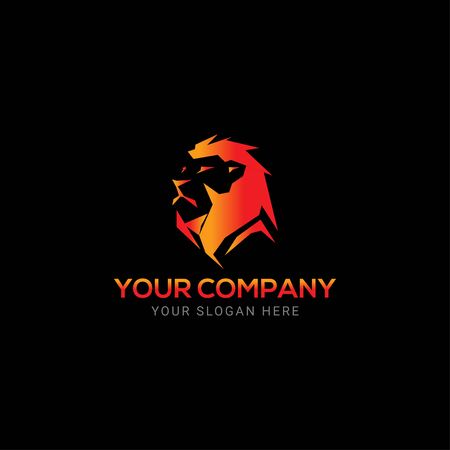 Colorful creative lion head logo vectorのイラスト素材