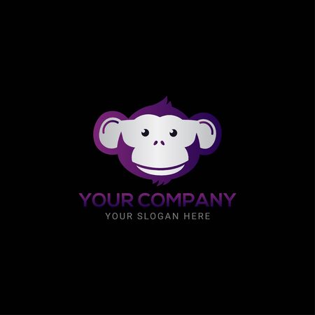 Nerd Monkey logo Design vectorのイラスト素材