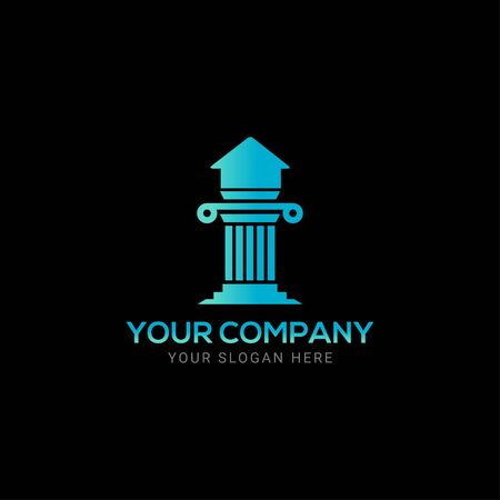 Creative law building justice logo vectorのイラスト素材