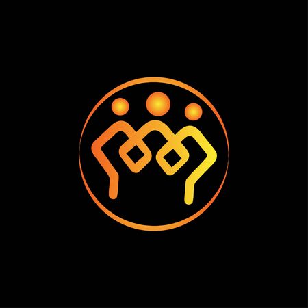 People connect each other logo vector designのイラスト素材