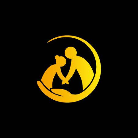 Creative safe family logo vector designのイラスト素材