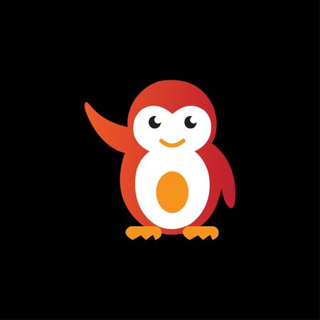 colorful penguin logo vector designのイラスト素材