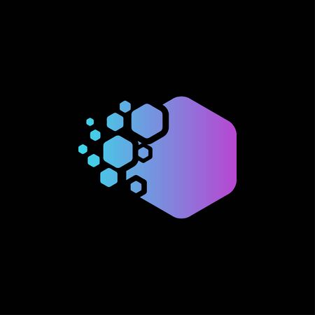 Hexagon colorful logo vector designのイラスト素材