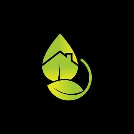 green Eco home logo vector designのイラスト素材
