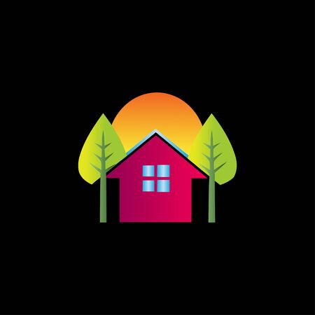 colorful home logo vector designのイラスト素材