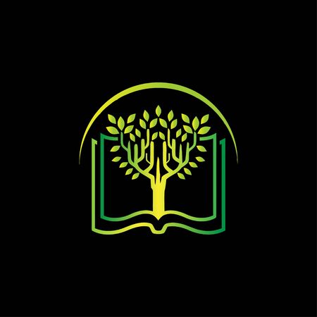 Tree Book tech company logo design vectorのイラスト素材