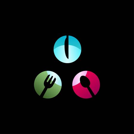 colorful restaurant logo vector designのイラスト素材