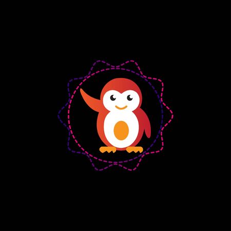 colorful penguin logo vector designのイラスト素材