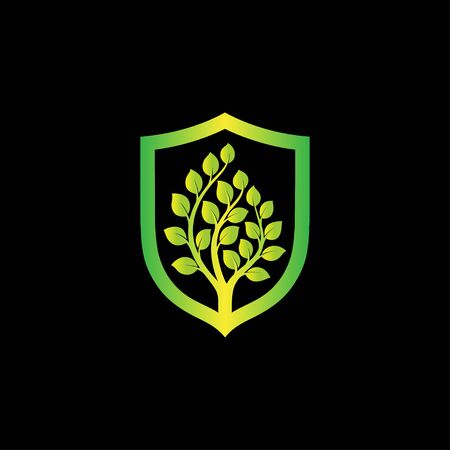 Green Tree icon, tree logo vector designのイラスト素材