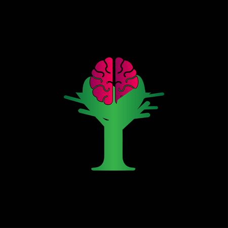 Brain tree logo vector designのイラスト素材