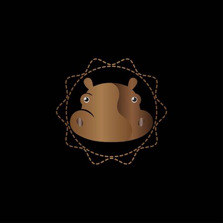 Swim hippo logo Design vectorのイラスト素材
